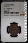 Mexico: 1914 Five Centavos- Durango- NGC VF 30 BN- "E" Large Date #SLA1096 — photo 1