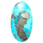 Kingman Turquoise With Pyrite Loose Gemstone Oval 12.8x23.65x2.5 mm LS154-08466