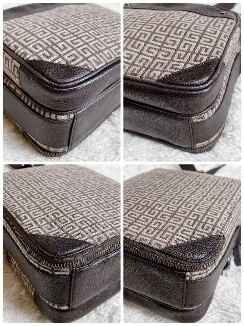 GIVENCHY Box Square Monogram Shoulder Bag Canvas Leather GIVENCHY Box Square Monogram Shoulder Bag Canvas Leather