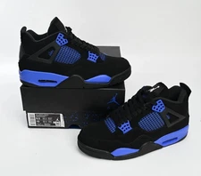 Jordan 4 Retro Black Blue Thunder Men's Size US 7-12
