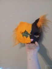 In Addition Halloween Cat Mask Orange And Brown One Year Felted With Fur