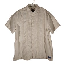 Scotch Soda shirt mens XL XLarge white linen blend short sleeve button