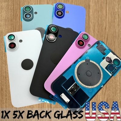 Lot Back Glass Replacement with Metal/Magnet For iPhone 17 16 15 Pro Max 14 Plus