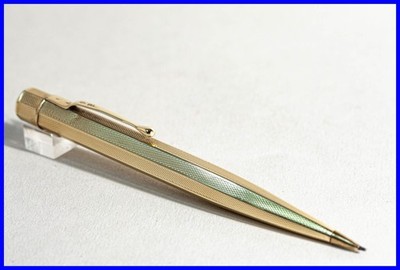 750 Gold 1,18 Minen Dreh Bleistift  1930 J. Georg Lauer oktagonal Tropfenclip