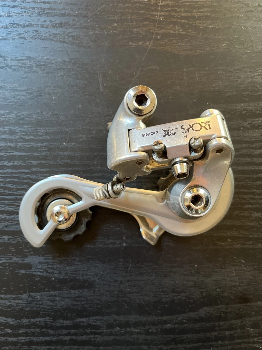 Dérailleur Vintage Suntour XCM Accushift 3040 - Argent Et Noir - Pour Vélo Ancien