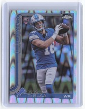 2025 Topps Chrome Football Isaac TeSlaa #320 RayWave Refractor RC Rookie Lions