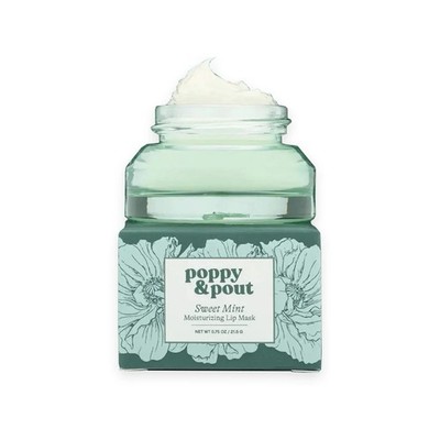 Poppy & Pout | moisturizing Lip Mask | Sweet Mint | New In Box | 0.65oz