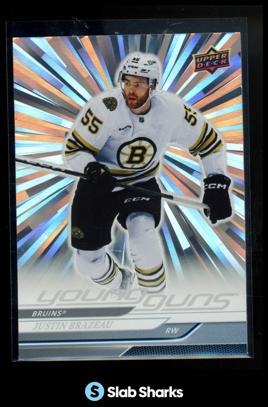 2024 UPPER DECK #222 JUSTIN BRAZEAU OUTBURST SILVER YOUNG GUNS RC ROOKIE