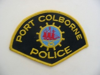 RARE VINTAGE RED CENTER PATCH OF THE PORT COLBORNE POLICE ONTARIO CANADA