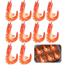 Chalyna 9 Pcs Red Simulated Fake Shrimps Model Cooked