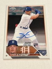 2023 Topps Chrome Steele Walker On Card Rookie Auto Tigers. rookie card picture