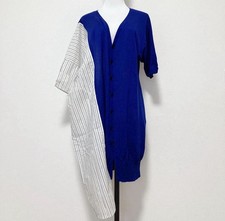   Y's Yohji Yamamoto Asymmetrical Long Cardigan with Shirt Pattern, Size 2