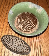 VTG 2 Flower Frogs Heavy Cast Iron Flower Spike Garden Utilitarian