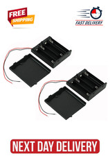 4 X 1.5V AA Battery Case Holder Leads Black W Cap Whith On/Off Switch 2 Pcs
