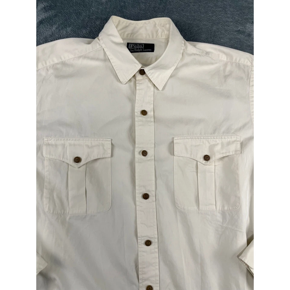 Ralph Lauren Crema XL Hombre Estilo Western Manga Larga Abotonada Excelente  Foto 4 de 4