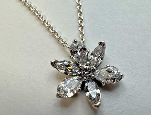 Pandora Sparkling Herbarium Cluster Pendant CZ Sterling Silver Necklace