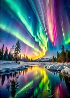 GDYEEH Aurora Borealis Diamond Painting Erwachsene, 5D Spiegelung Diamant