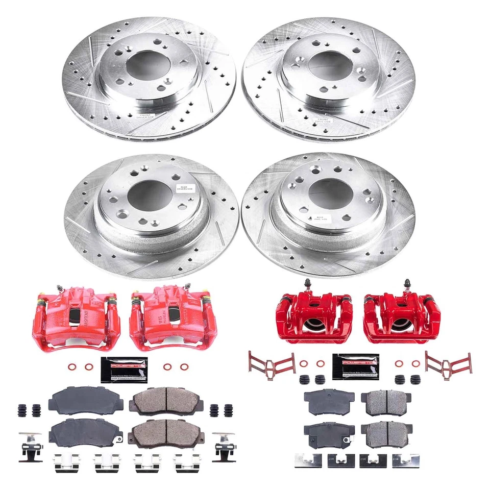 For Acura Legend 91-95 Brake Kit 1-Click Z23 Evolution Sport Drilled & Slotted - Image 2 of 4