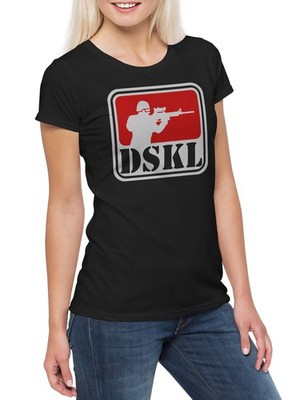 DSKL Sniper Logo Damen T-Shirt Cyber Role Play Shadowrun RPG German League Punk