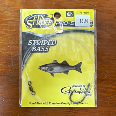 Fin Strike Pro-Series Striped Bass Rig Gamakatsu Live Bait Hook 5/0 PST0350
