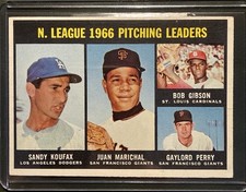 Topps 1967 N. League Pitching Leaders #236 Koufax Marichal Gibson Perry Card