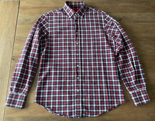 Carolina Herrera Oxford Shirt Mens 15.5 OCBD Plaid Long Sleeve Thick Knit Cotton