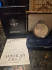 2001 W 1oz Silver Eagle $1 Dollar Proof Bullion Original Box /COA.  WEST POINT.