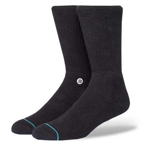 Calcetín Stance Icon Classic Crew grande para hombre, negro  - Imagen 2 de 4
