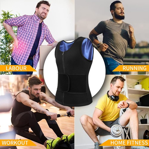 Men Sauna Sweat Waist Trainer Shaper Compression Workout Enhancing Tank Top Vest - 第 11/18 張圖片