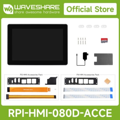 Waveshare Industrial HMI All-in-one Touch Display For Raspberry Pi 4/5, 8/10.1in