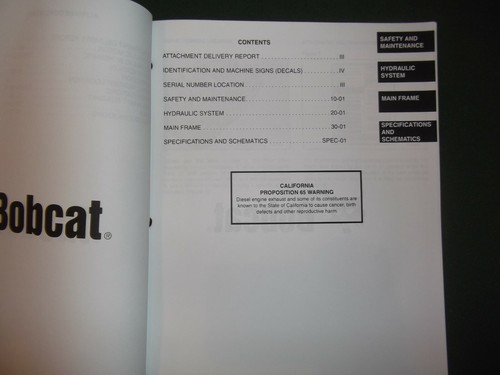 BOBCAT 62" 76" TILLER SERVICE SHOP REPAIR MANUAL 6903130 - Picture 5 of 6