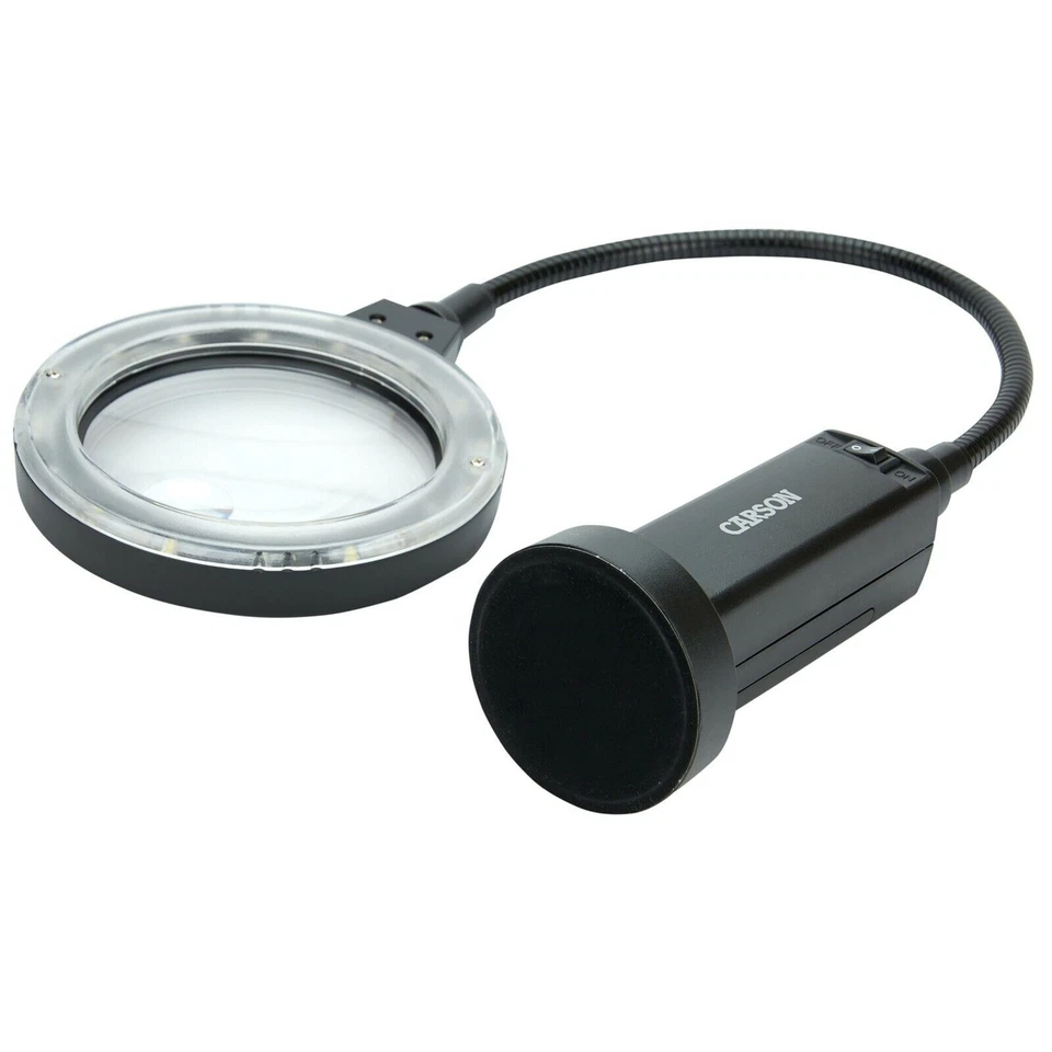 LED Lighted Magnifier/Magnetic Base 2x Power Gooseneck Flexible Carson MagniFlex - Image 4 of 4