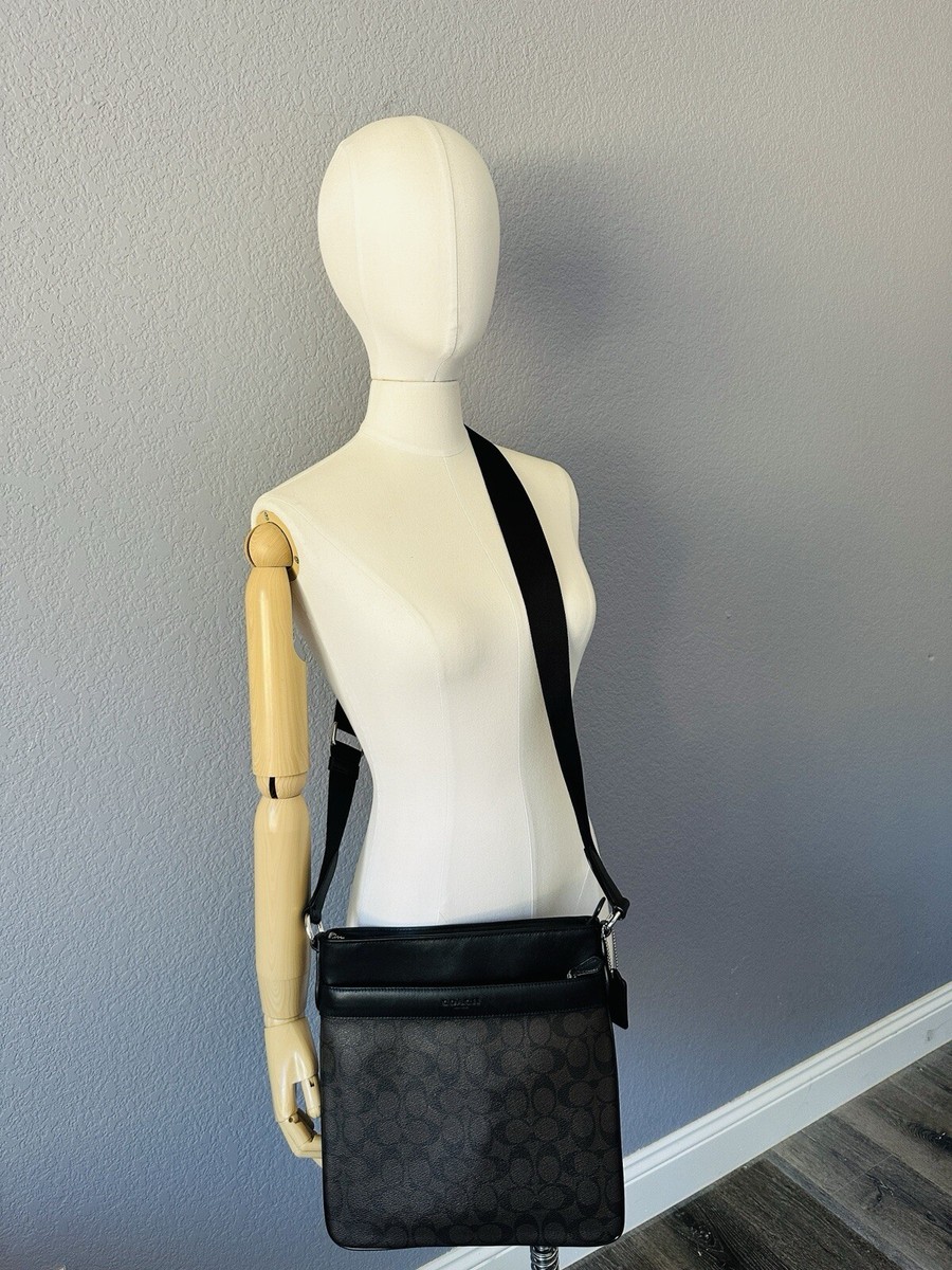 NWT COACH F54781 Charles Crossbody Shoulder Bag Signature PVC