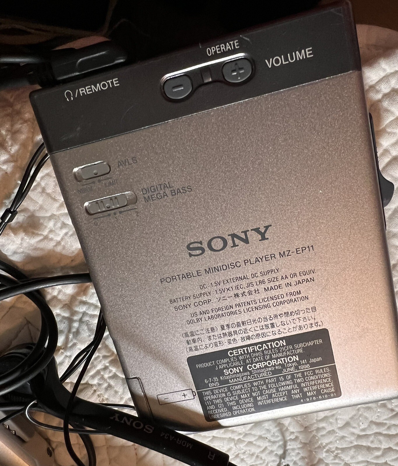 Sony Portable MiniDisc Player MD Walkman MZEP11 Tested/Works eBay