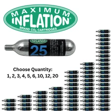 Maximum Inflation 25g CO2 Bike Tire Refill Cartridge 3/8in Threaded Neck
