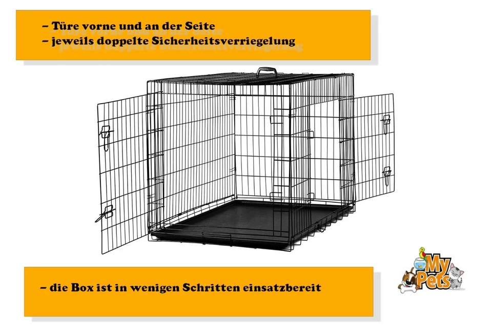 MyPets® KOMPLETTSET Faltbare Hundegitterbox Hundetransportbox Hundekäfig Käfig - Bild 4 von 4