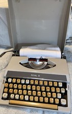 Vintage 1970's Royal Mercury Portable Typewriter with Hard Plastic Lid thumbnail