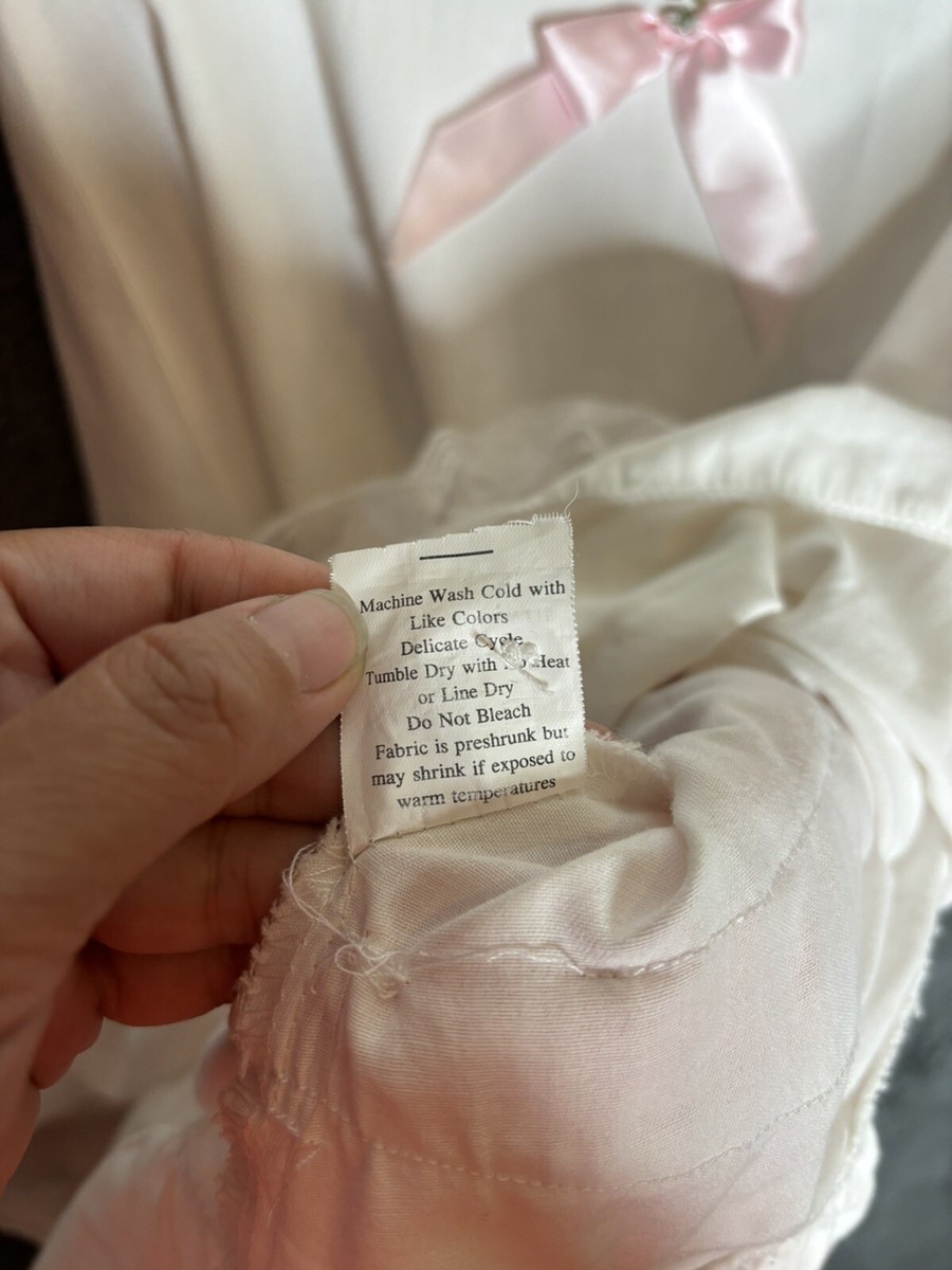 Petite Plume White Dress With Pink Ruffles & Flowers Sz 8 | eBay