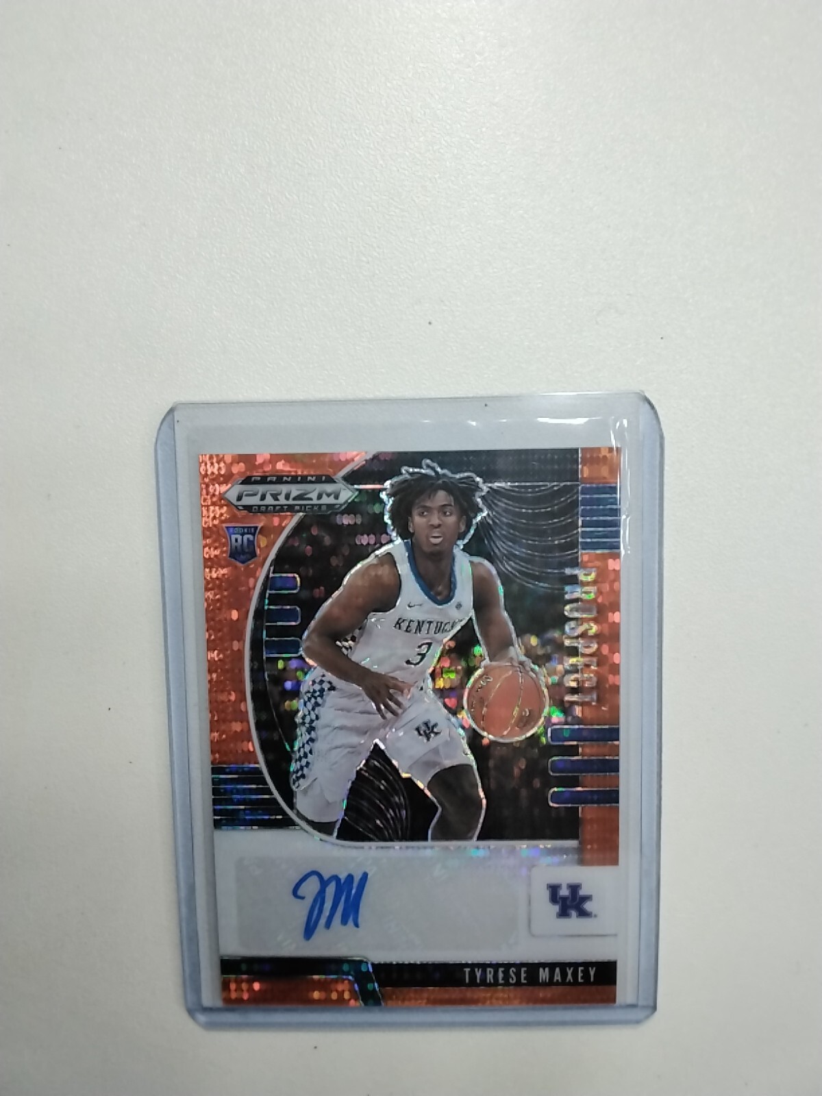TYRESE MAXEY 2020-21 Panini Prizm Draft Picks AUTO Orange Pulsar 9/49 RC