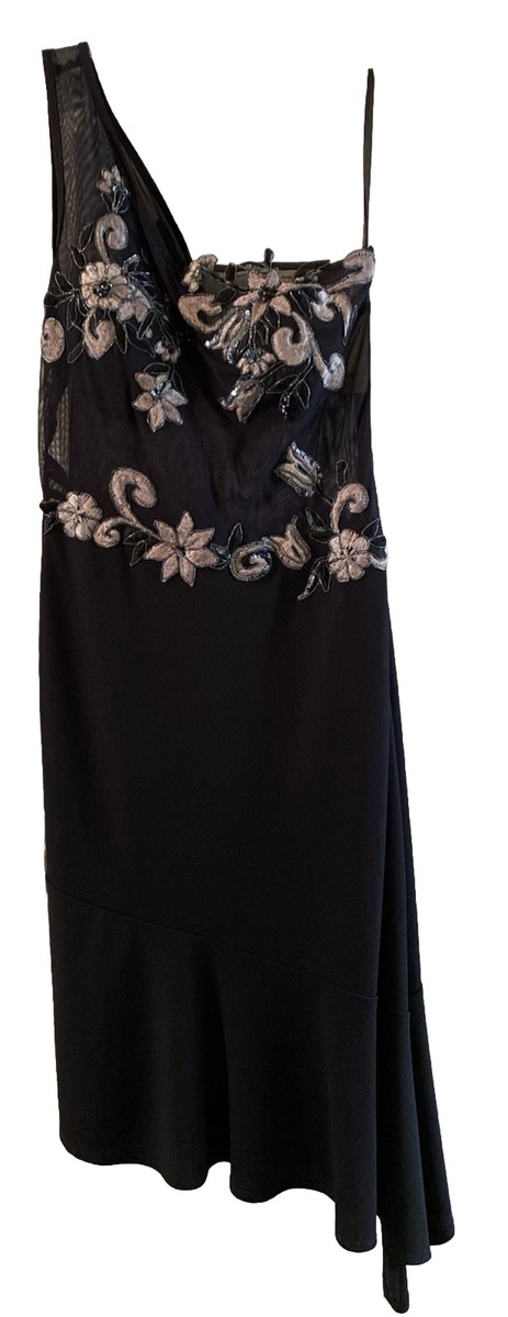 Gorgeous Sexy Beaded Asymmetrical Black Party Dress Jessica