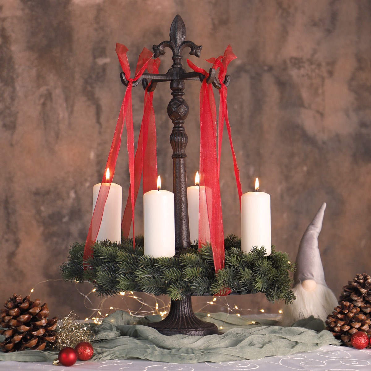 CLGarden Adventskranzständer KST1 Kranzhalter groß stehend Ständer für Kränze