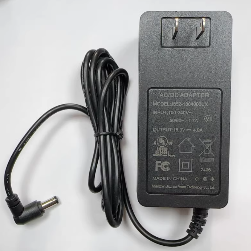 JIUZHOU J652-1804000UX AC Adapter 18V 4A 5.5*2.1 Power Supply