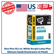 Alex Plus 10.1 oz. White Acrylic Latex Plus Silicone Caulk (Contractor 12-Pack)