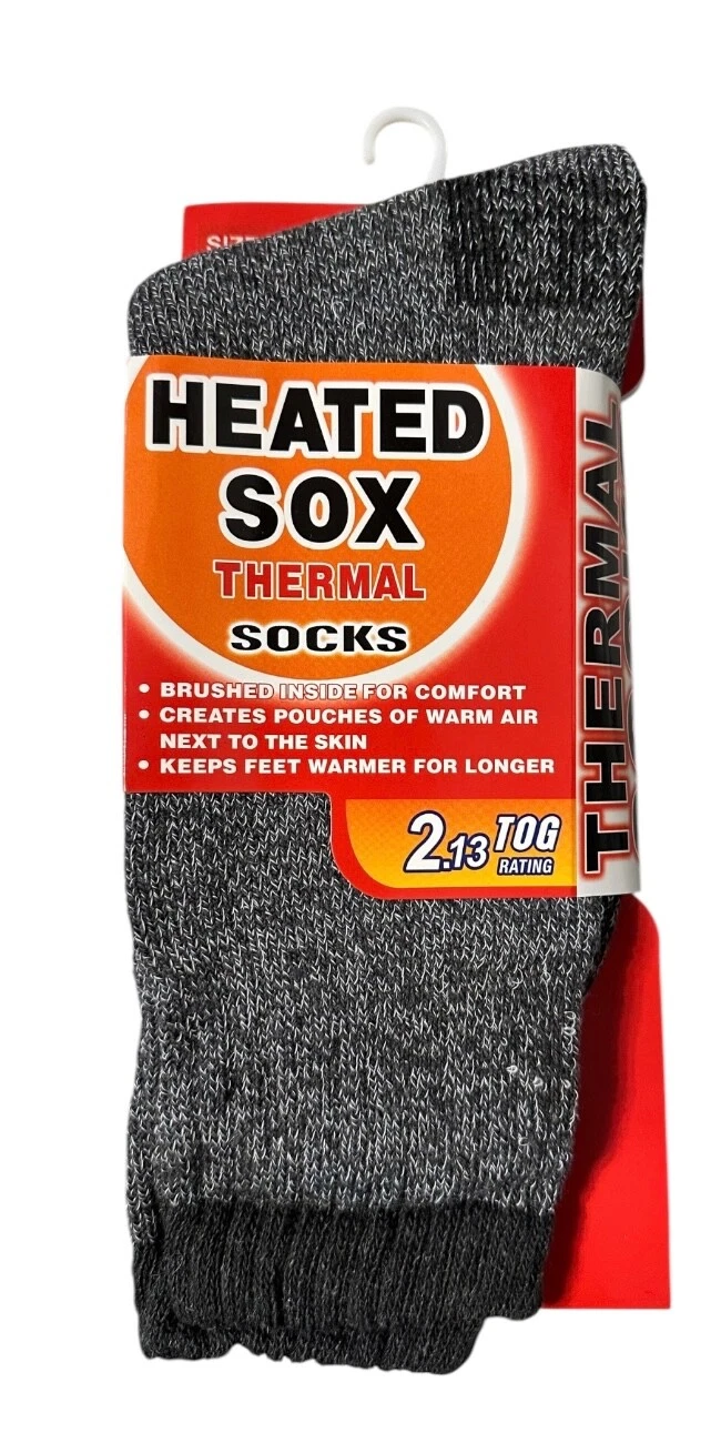 Heated Sox Men's Warm Thermal Socks Heated Sox Reinforced Toe & Heel 2.3 TOG 3Pk