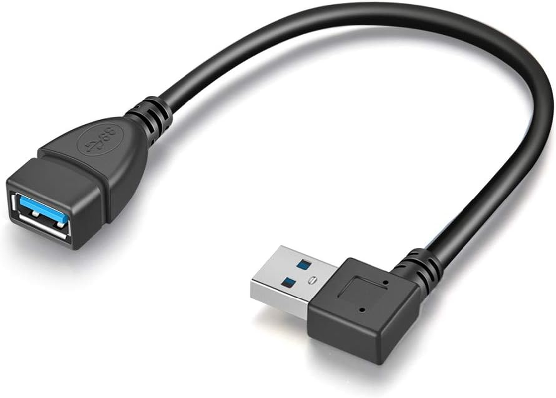 2 Pack USB 3.0 Male to Female Right Angle Extension Adapter