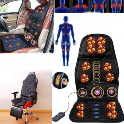 Vibrating Massage Seat Electric Heating Back Body Massage Car Home Chair  Cushion | eBay