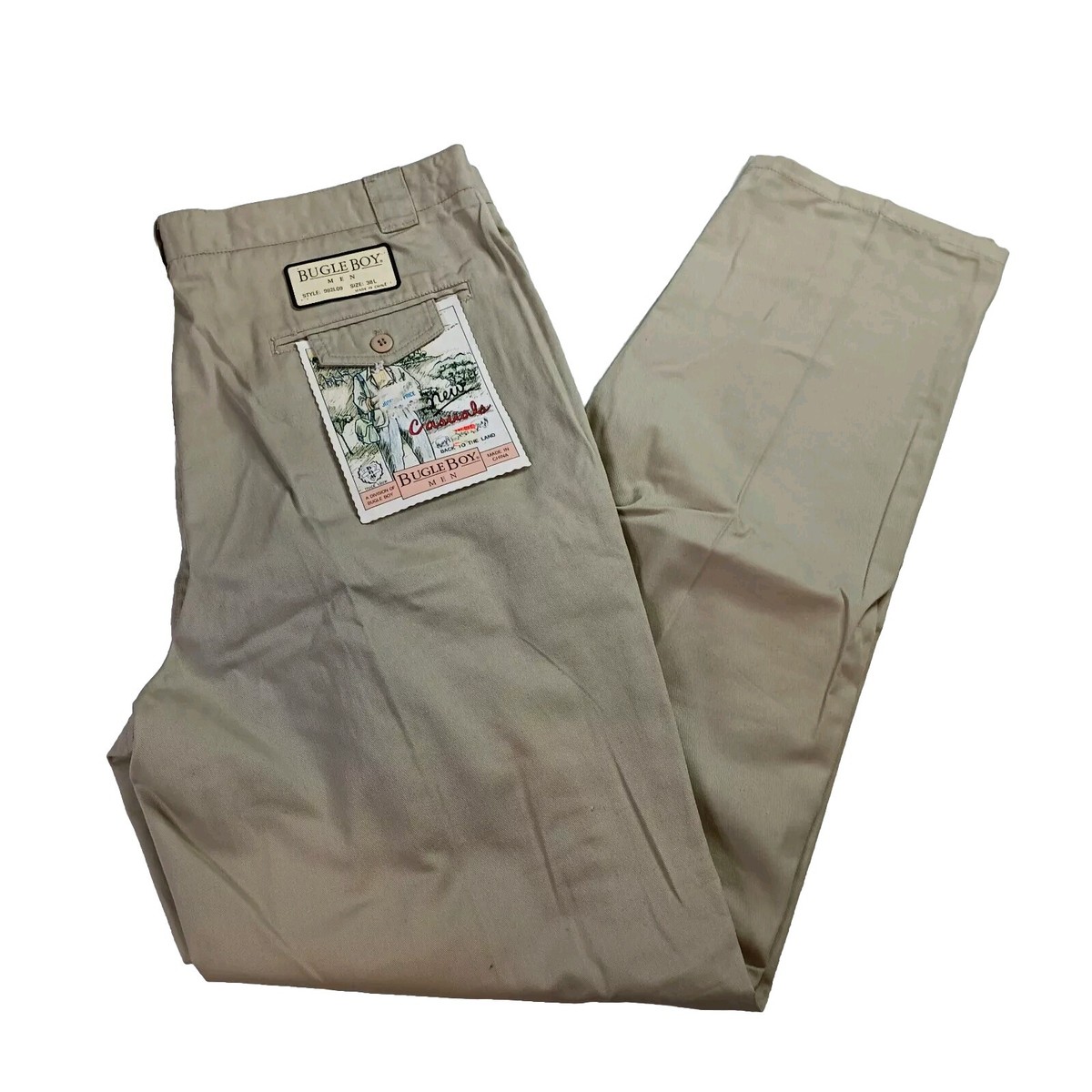 Vintage Bugle Boy Pants Men's 38L Khaki Casual 34