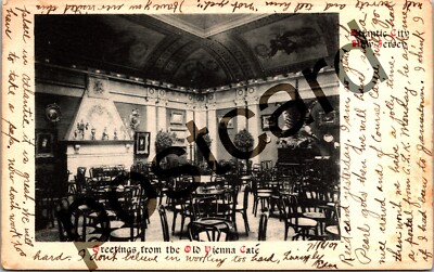 1907 Greetings from the Old Vienna Cafe ATLANTIC CITY, H.B. Smith postcard jj226