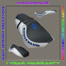 CUSTOM Design (Black-White+Blue) Seat Cover Suzuki BOULEVARD M109R (2006-2025)