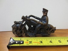 Original 1930s Cast Iron Champion Motorcycle Police Toy Hubley